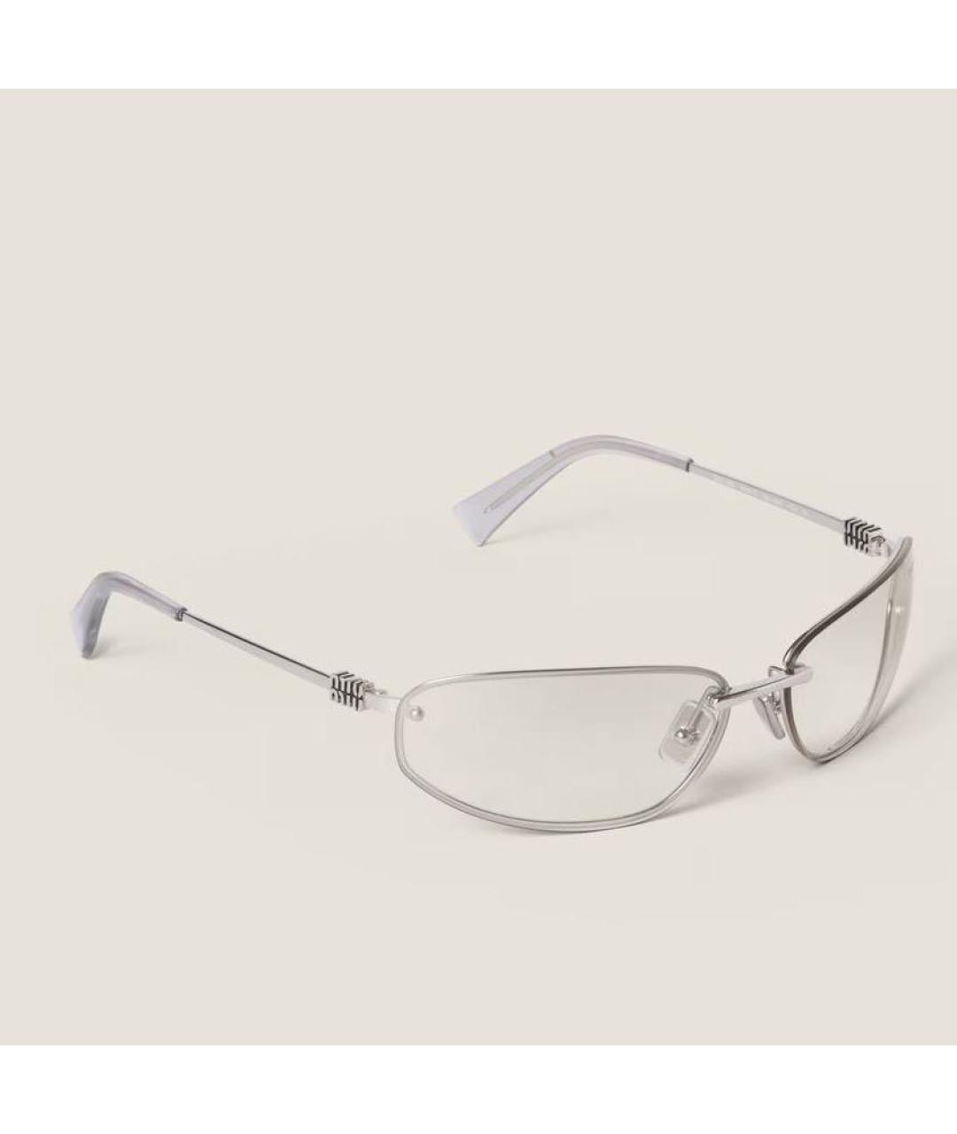 MIU MIU Серебряные металлические солнцезащитные очки, фото 6
