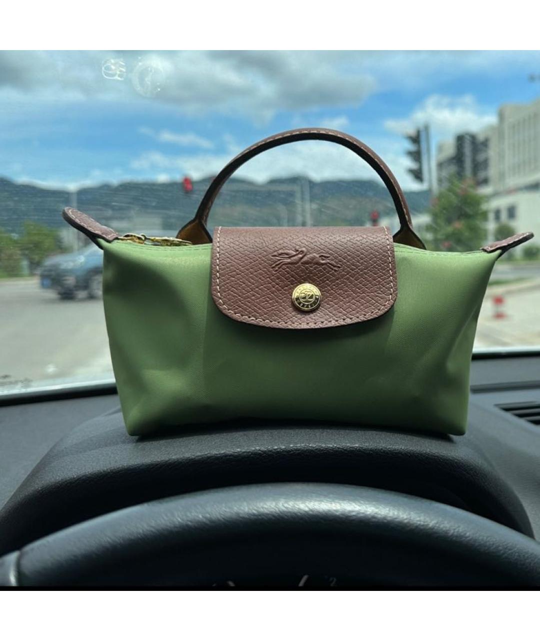 LONGCHAMP Зеленая сумка с короткими ручками, фото 7