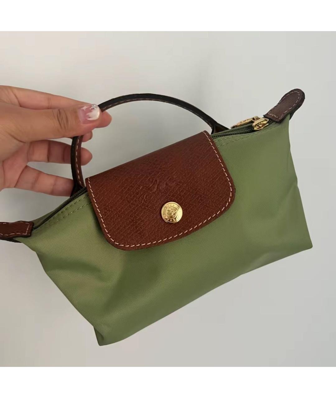 LONGCHAMP Зеленая сумка с короткими ручками, фото 5