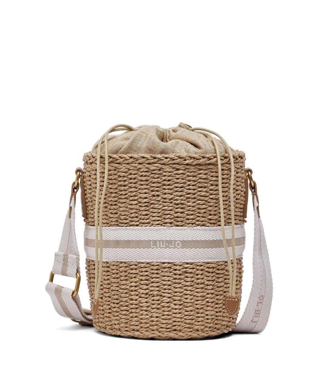 LIU JO Белая пелетеная сумка через плечо, фото 6