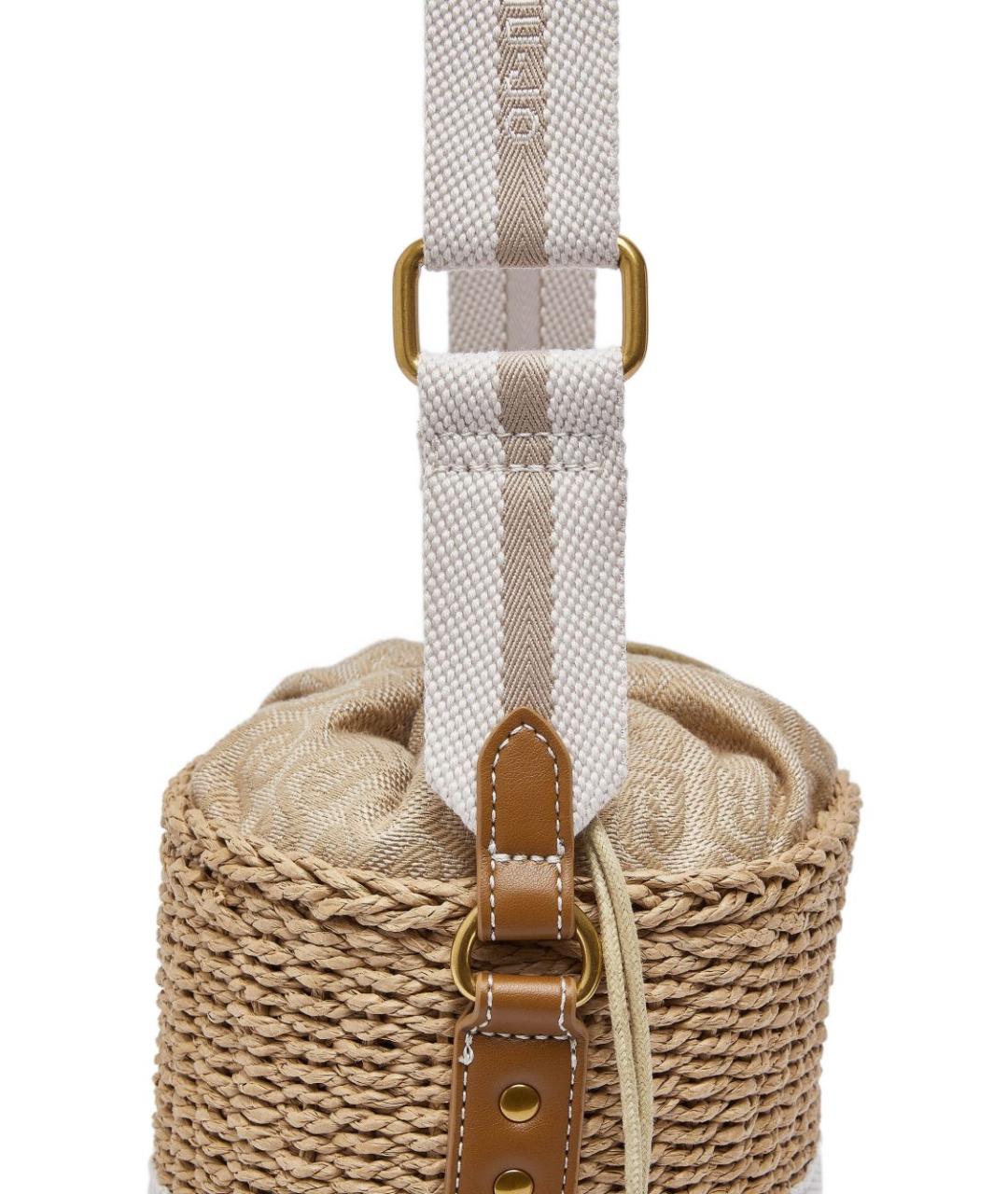 LIU JO Белая пелетеная сумка через плечо, фото 5