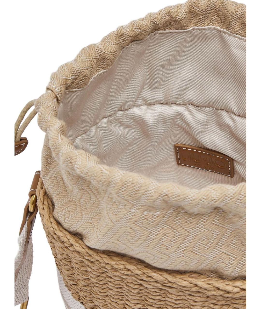 LIU JO Белая пелетеная сумка через плечо, фото 8