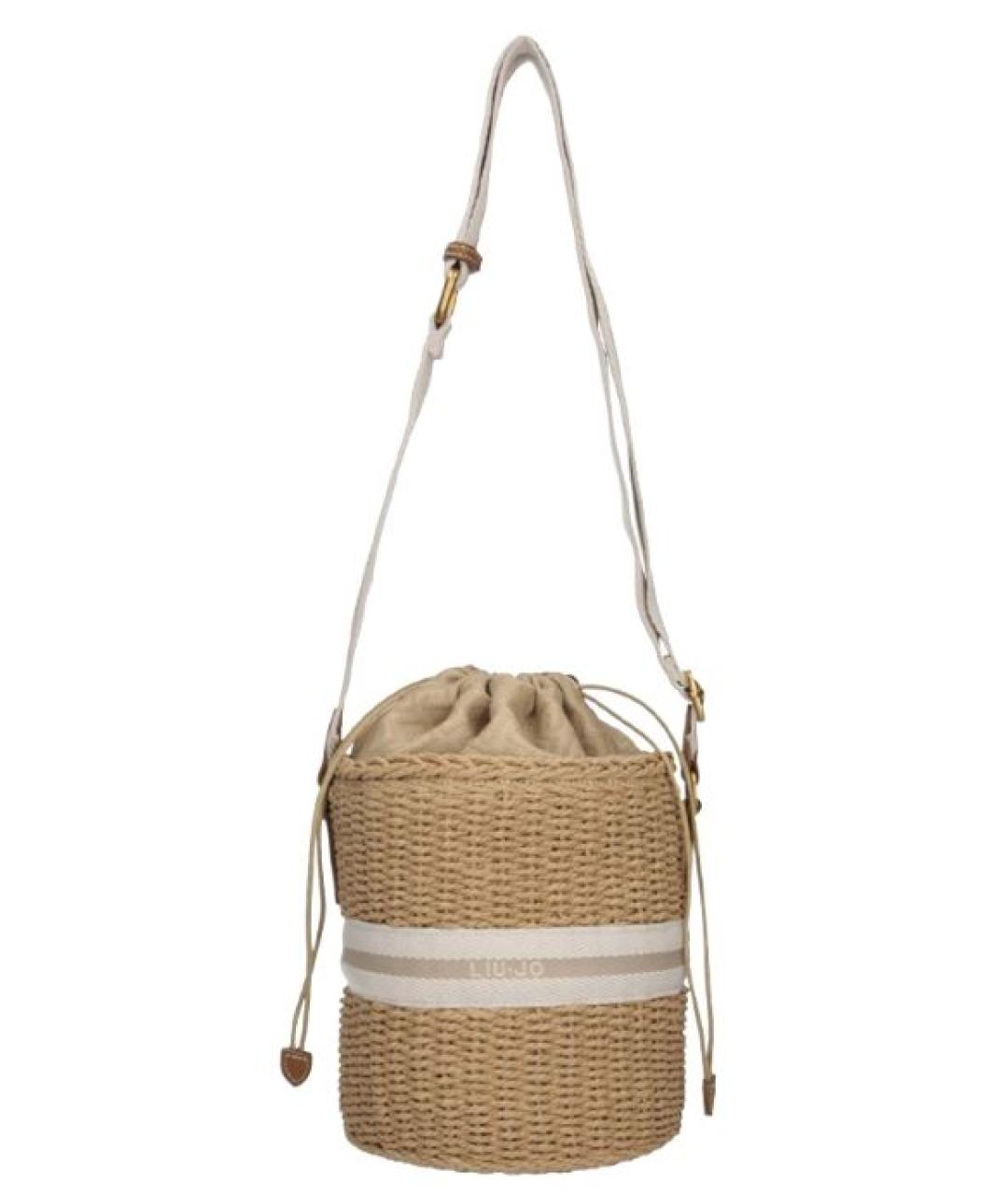 LIU JO Белая пелетеная сумка через плечо, фото 1