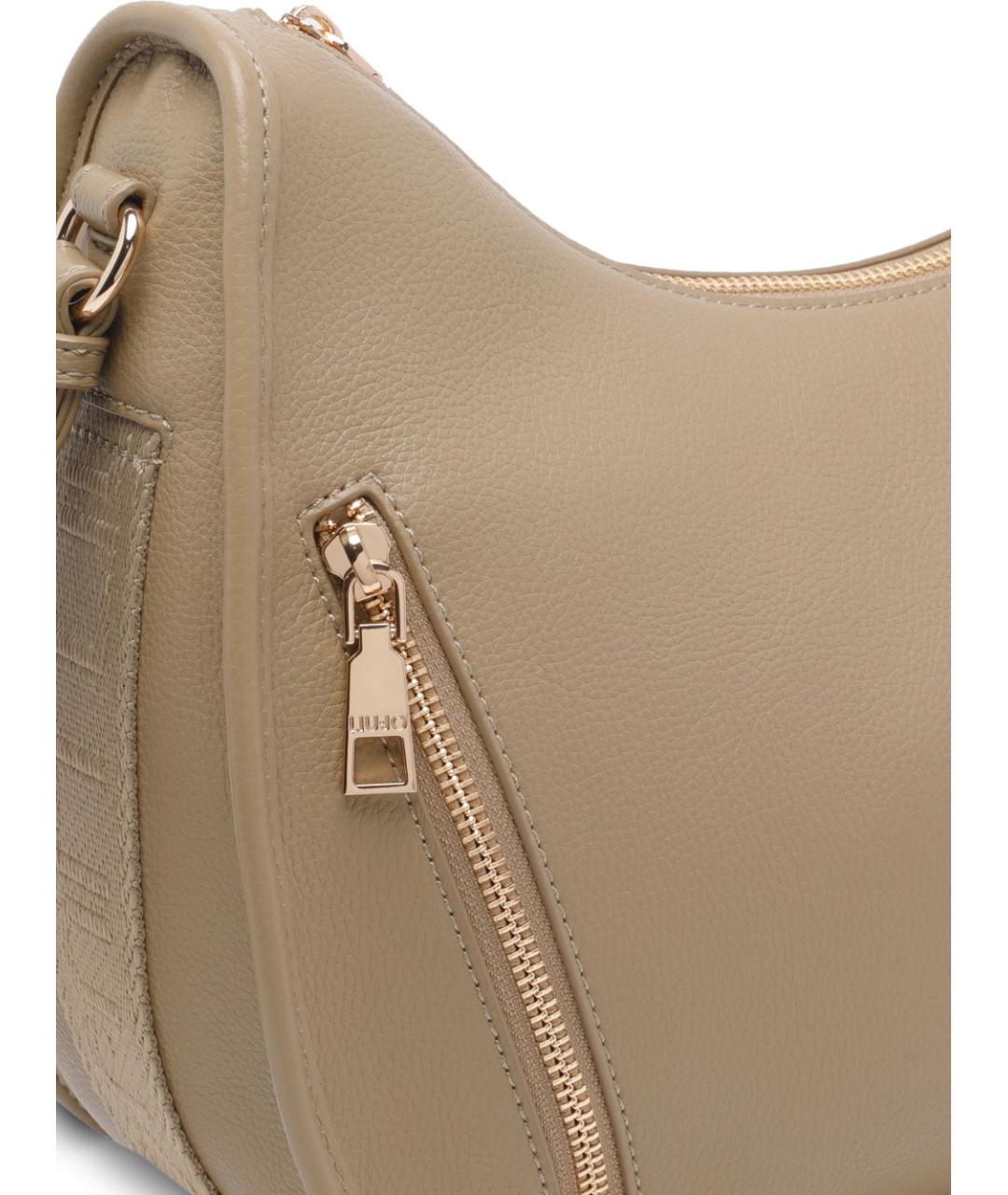 LIU JO Бежевая сумка через плечо из искусственной кожи, фото 4