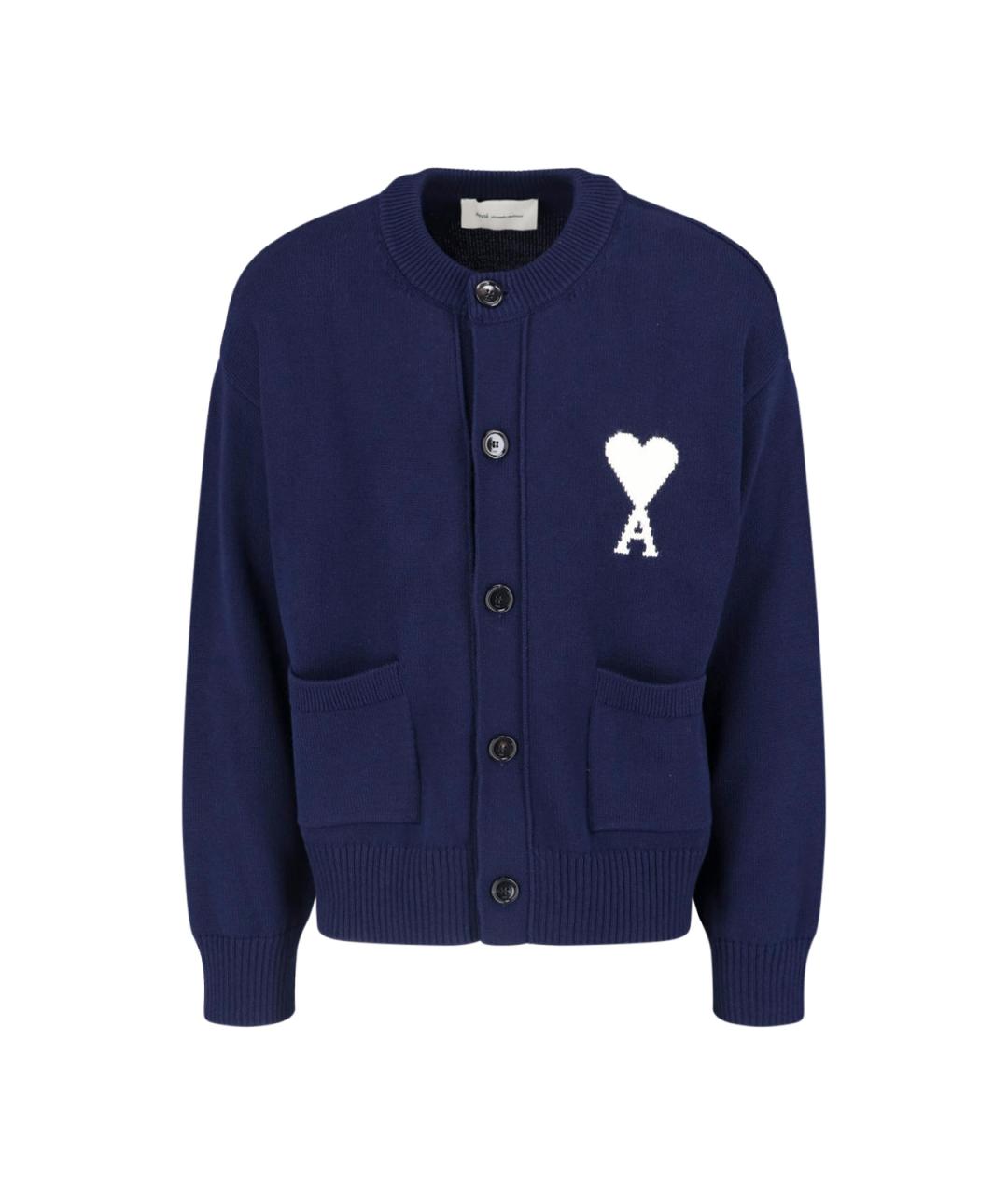 Ami Paris Синий шерстяной кардиган, фото 1