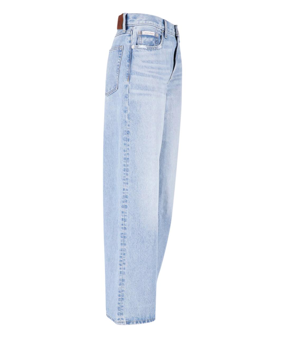 CALVIN KLEIN Синие хлопковые прямые джинсы, фото 3