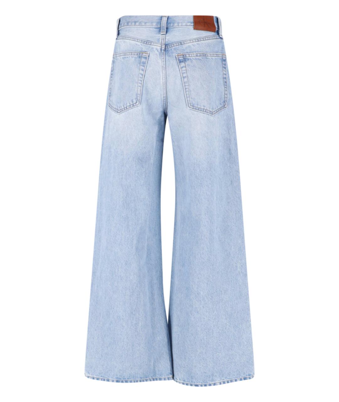 CALVIN KLEIN Синие хлопковые прямые джинсы, фото 2