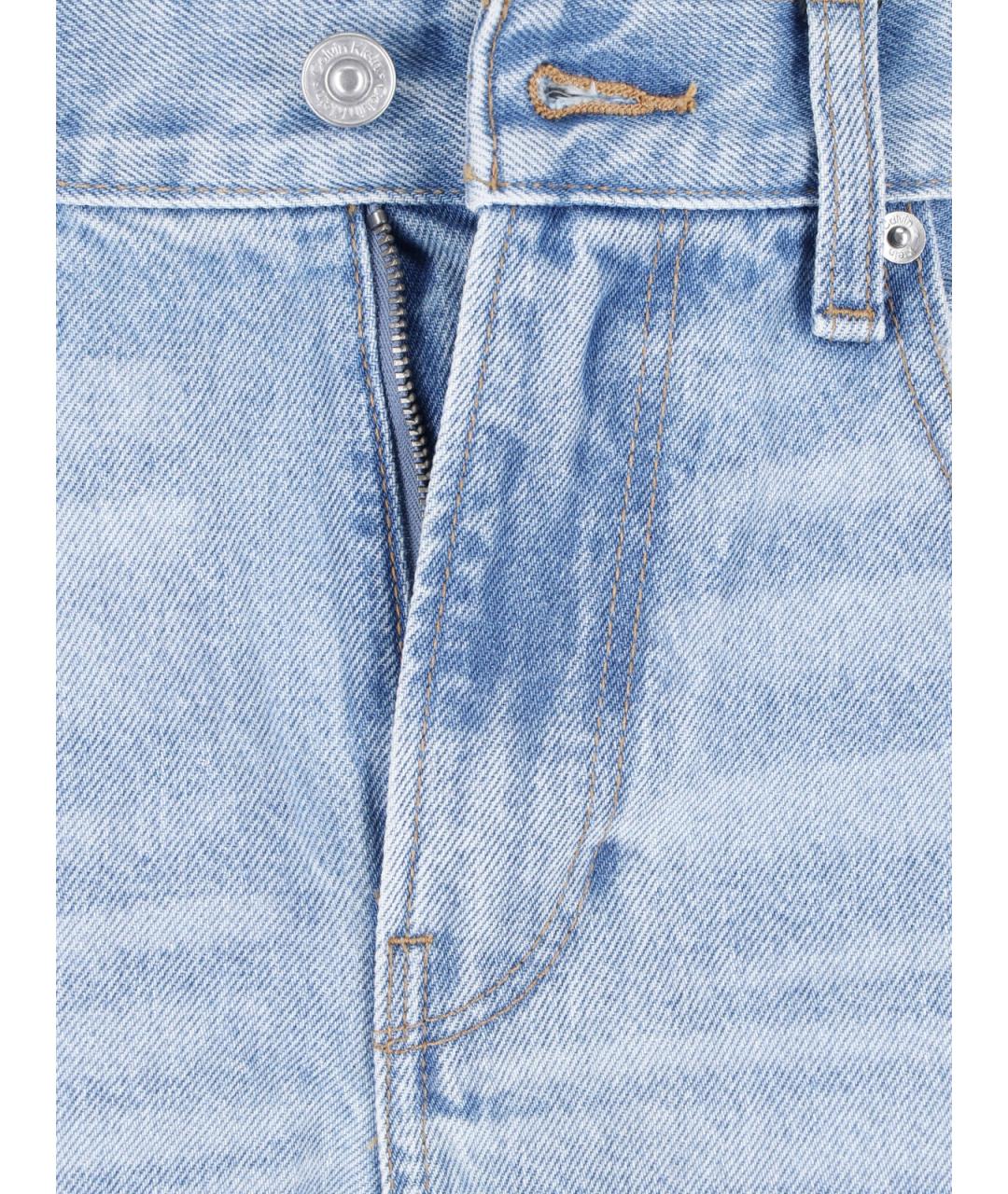 CALVIN KLEIN Синие хлопковые прямые джинсы, фото 5