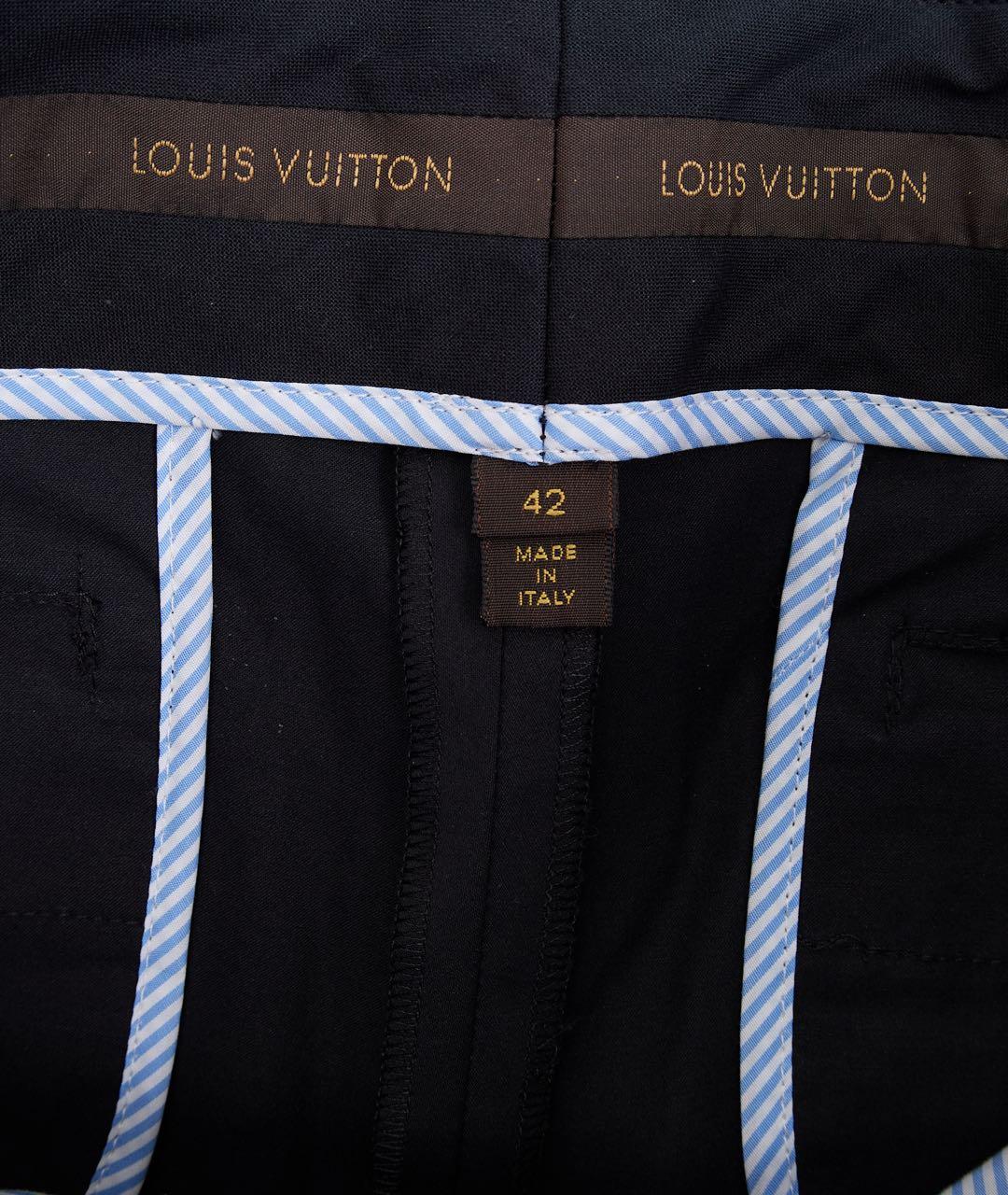 LOUIS VUITTON Темно-синие хлопковые капри, фото 2