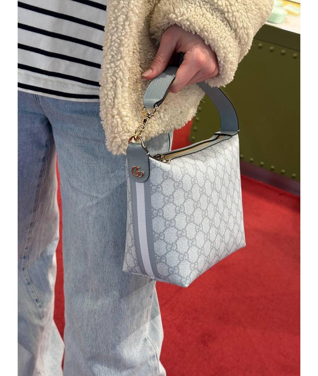 GUCCI Голубая сумка с короткими ручками, фото 5