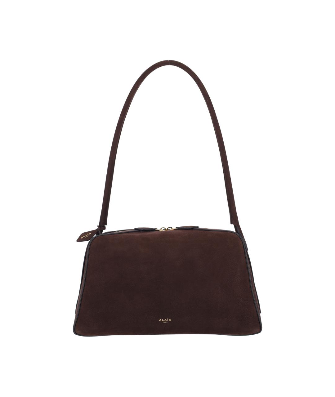 ALAIA Коричневая кожаная сумка с короткими ручками, фото 1