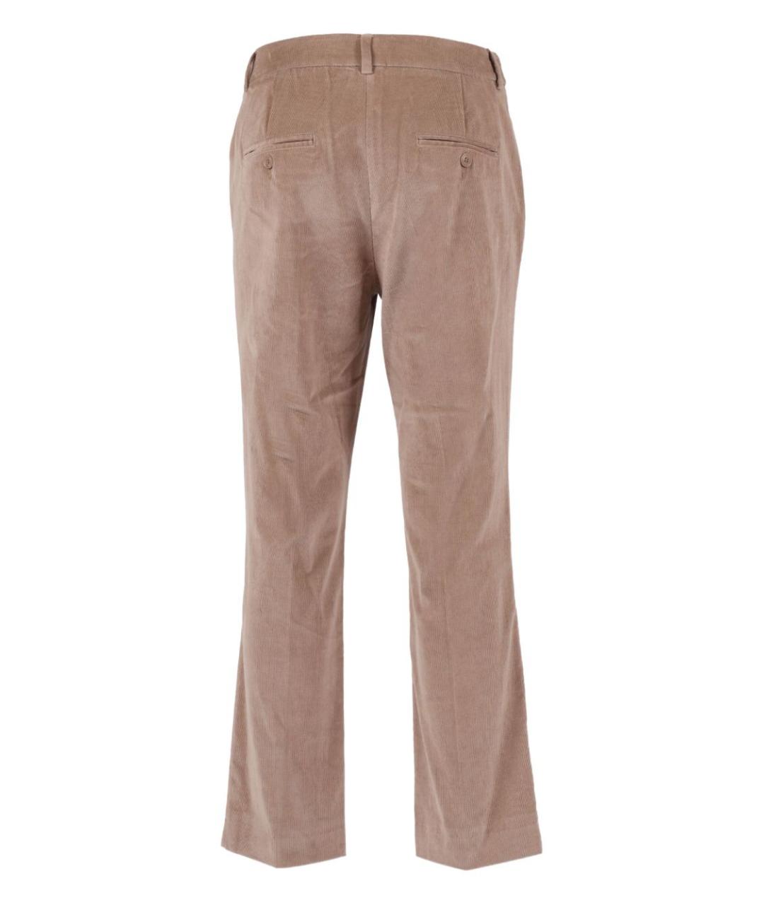 WEEKEND MAX MARA Коричневые хлопковые прямые брюки, фото 2