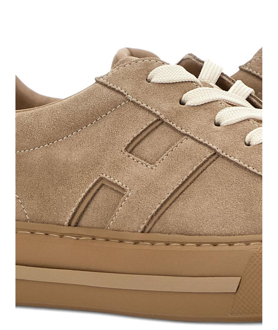 HOGAN Бежевые замшевые низкие кроссовки / кеды, фото 5