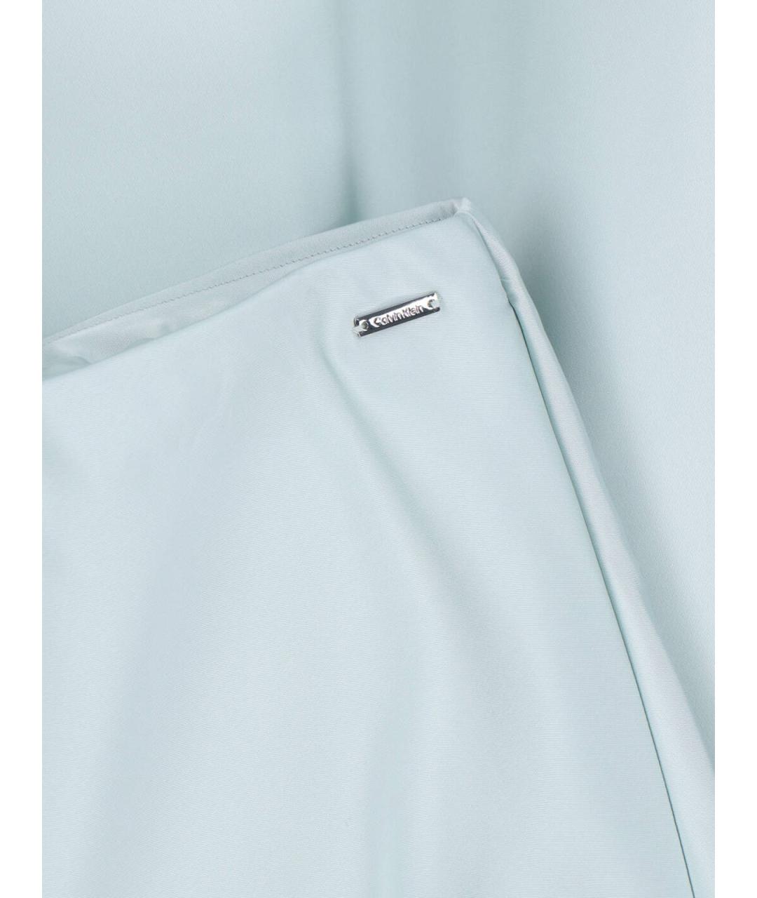 CALVIN KLEIN Голубая полиэстеровая юбка миди, фото 5