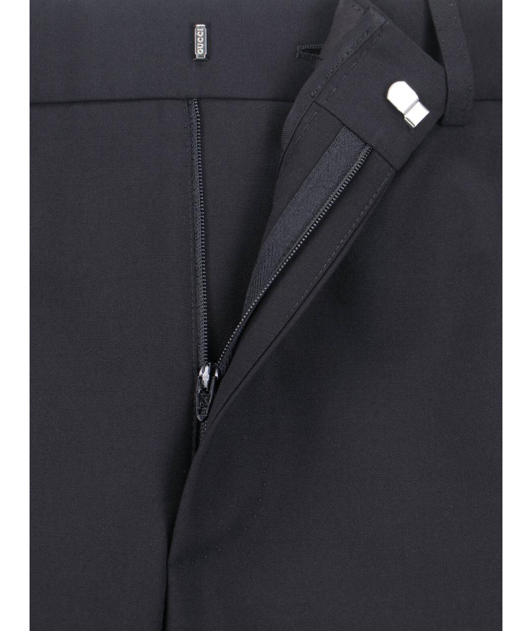 GUCCI Черные шерстяные повседневные брюки, фото 5