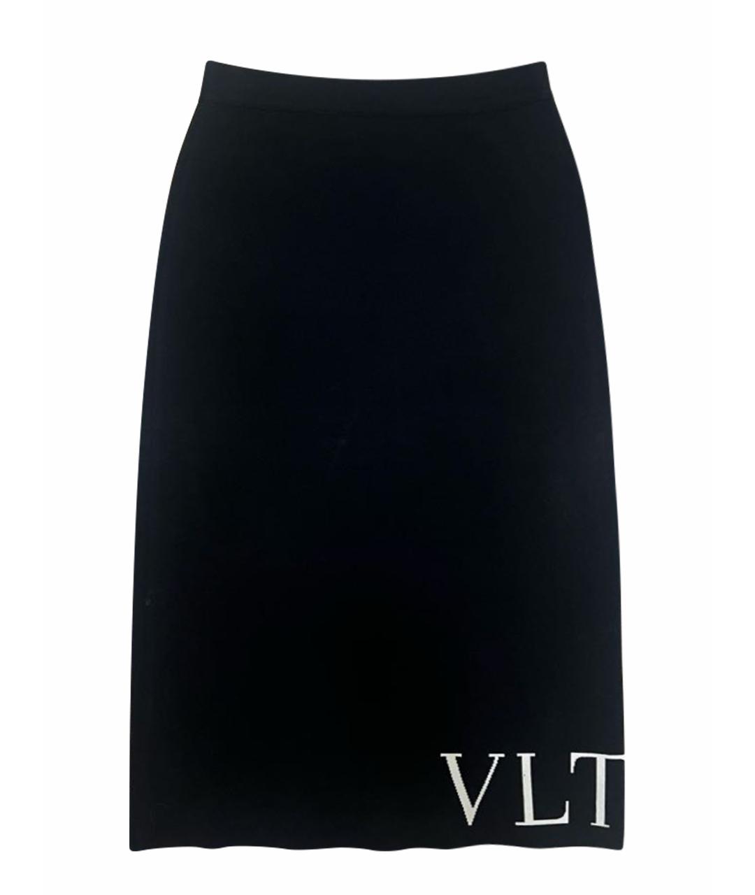 VALENTINO Черная вискозная юбка макси, фото 1