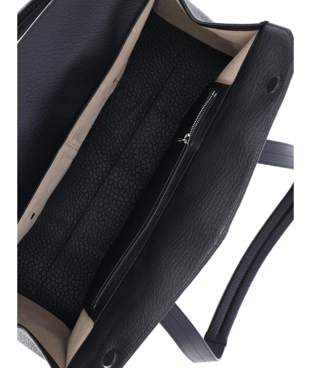 LEMAIRE Черная кожаная сумка тоут, фото 4