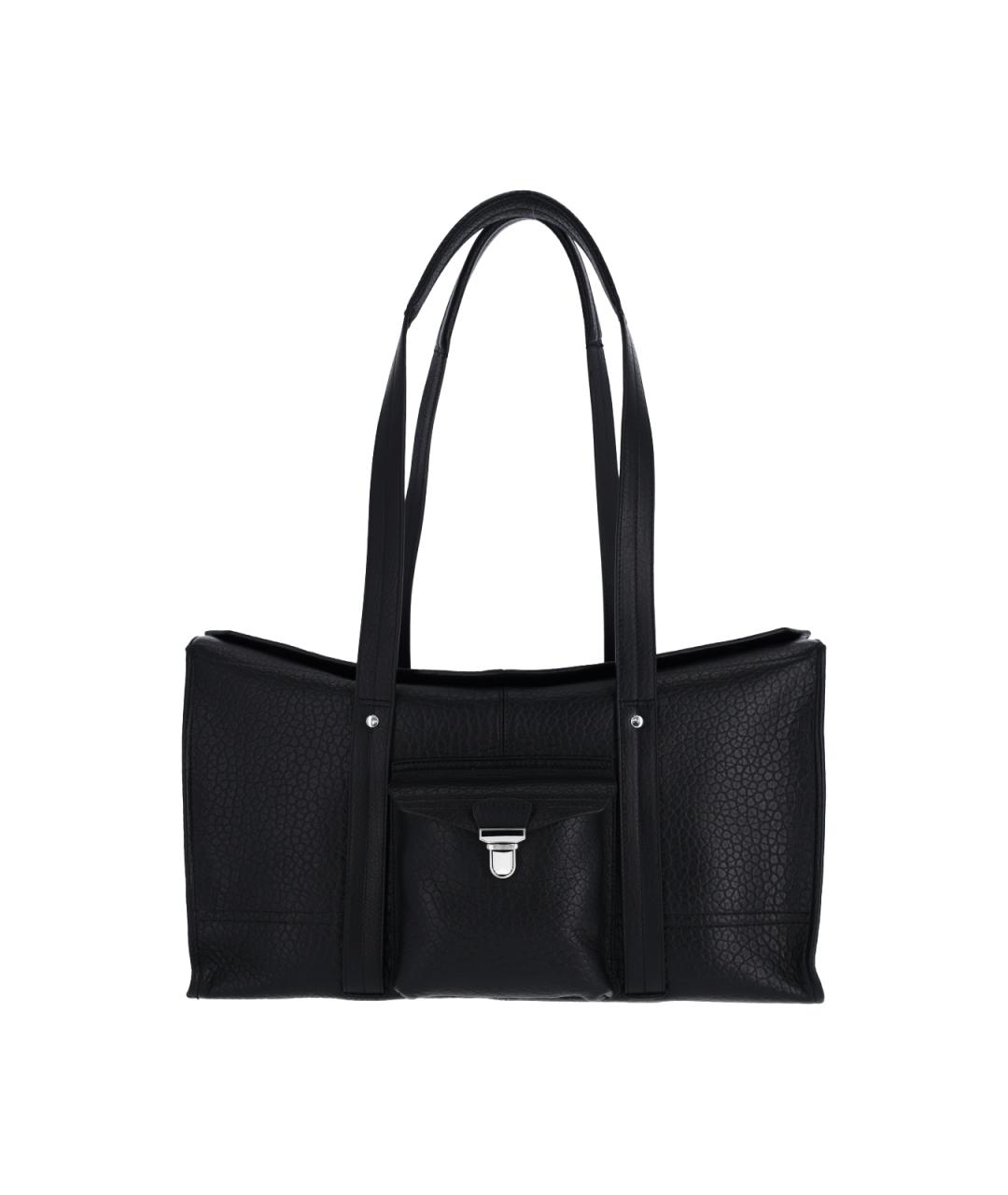 LEMAIRE Черная кожаная сумка тоут, фото 1