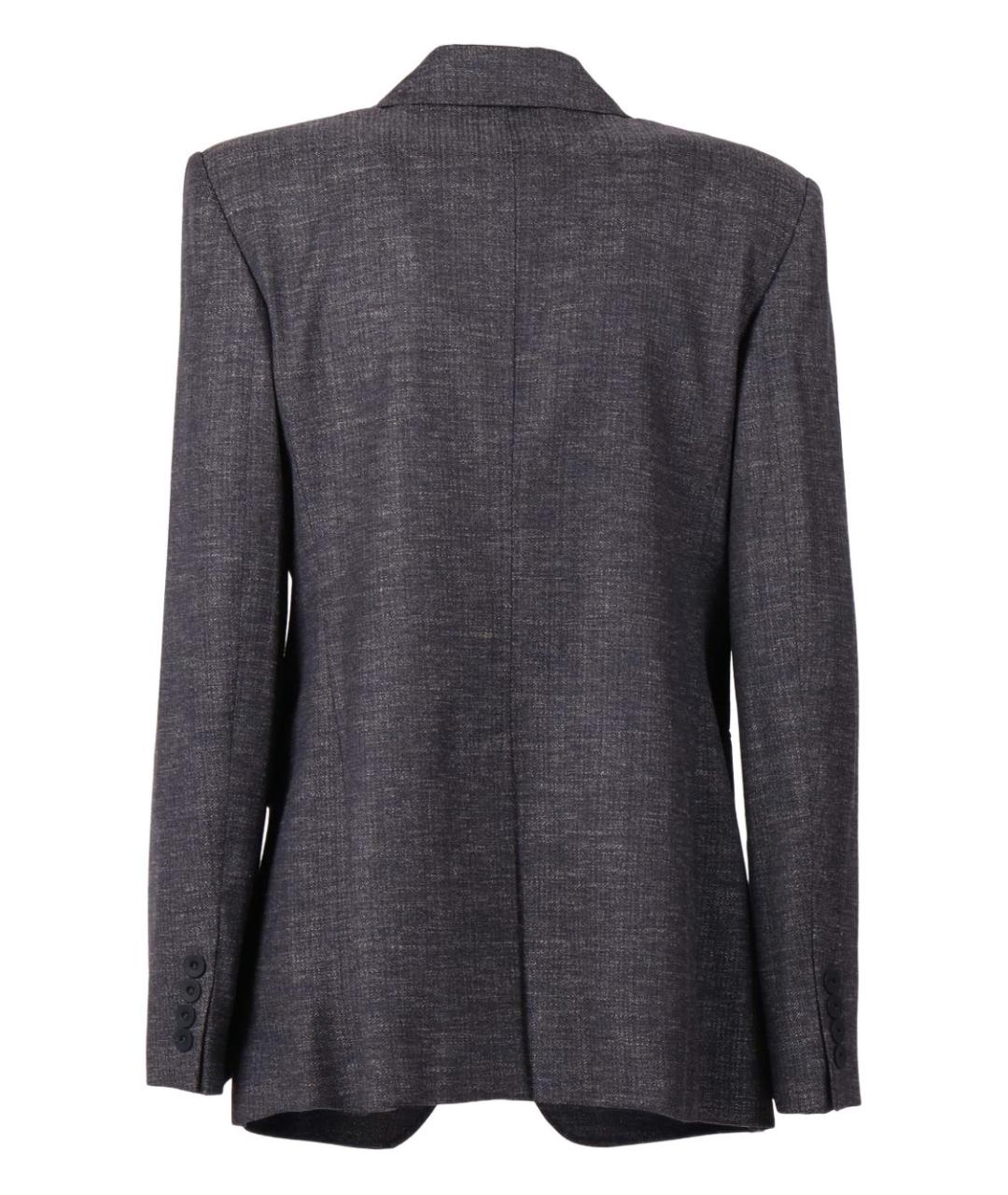 MAX MARA STUDIO Серый шерстяной жакет/пиджак, фото 2