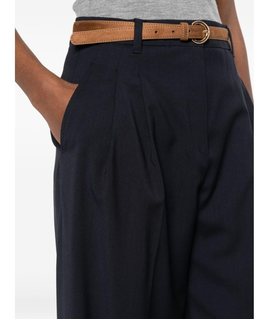 MAX MARA STUDIO Синие прямые брюки, фото 5
