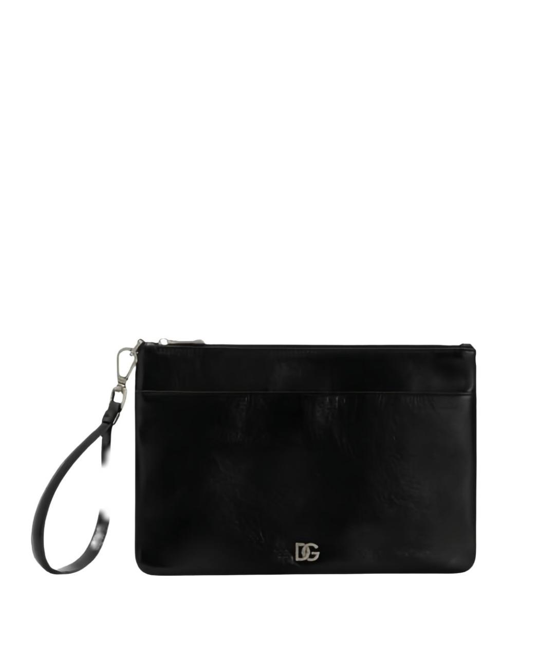 DOLCE&GABBANA Черная кожаная папка для документов, фото 3