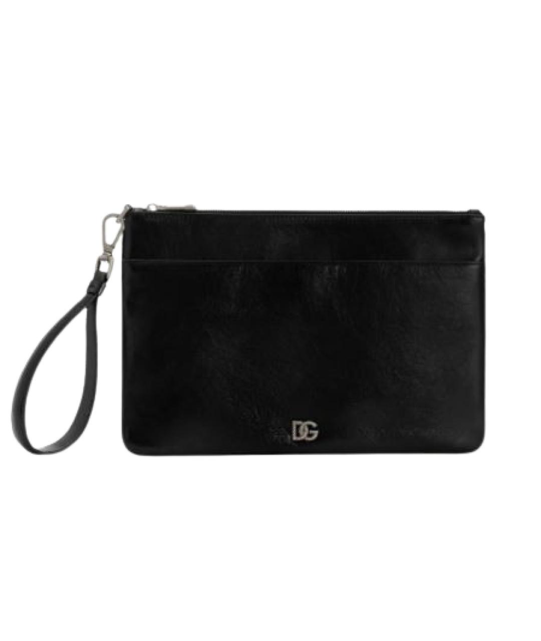 DOLCE&GABBANA Черная кожаная папка для документов, фото 1