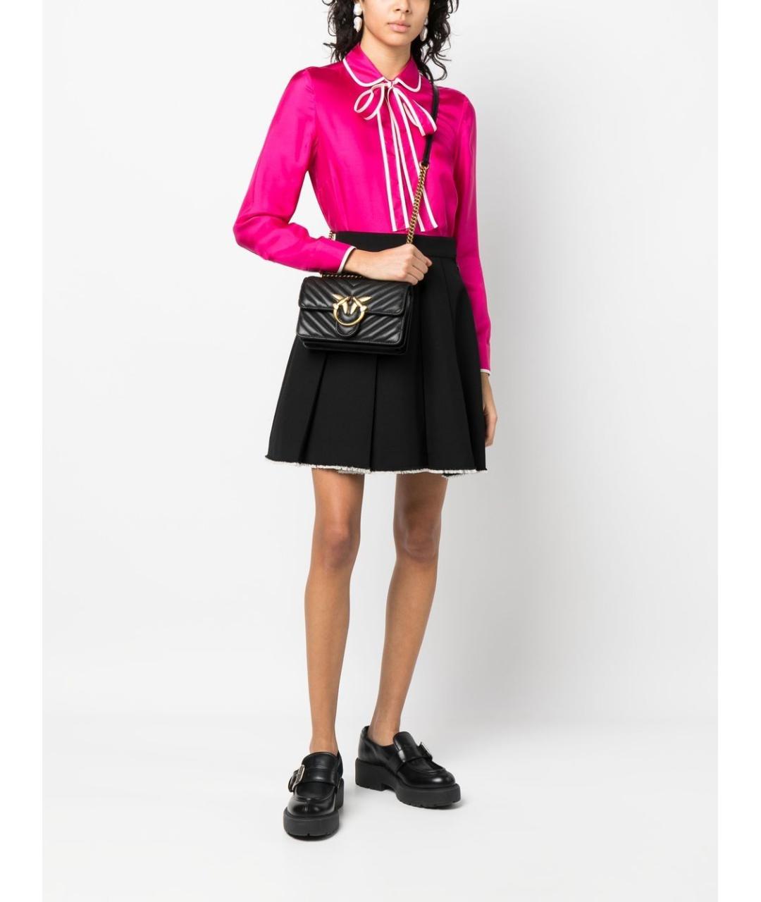 PINKO Черная кожаная сумка через плечо, фото 5