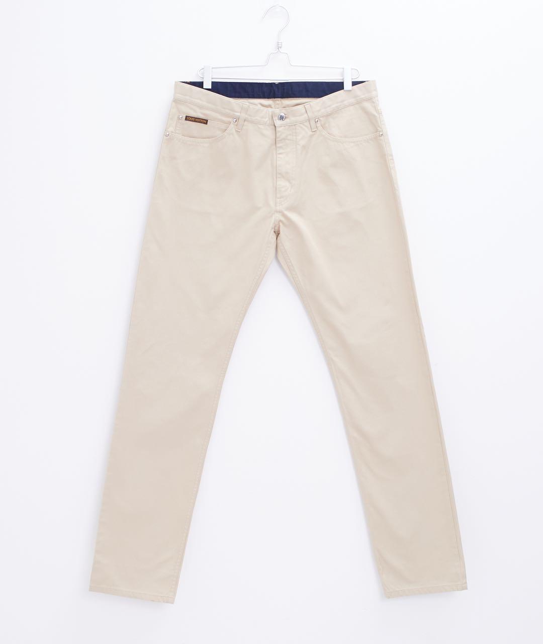 LOUIS VUITTON Бежевые хлопковые прямые джинсы, фото 4