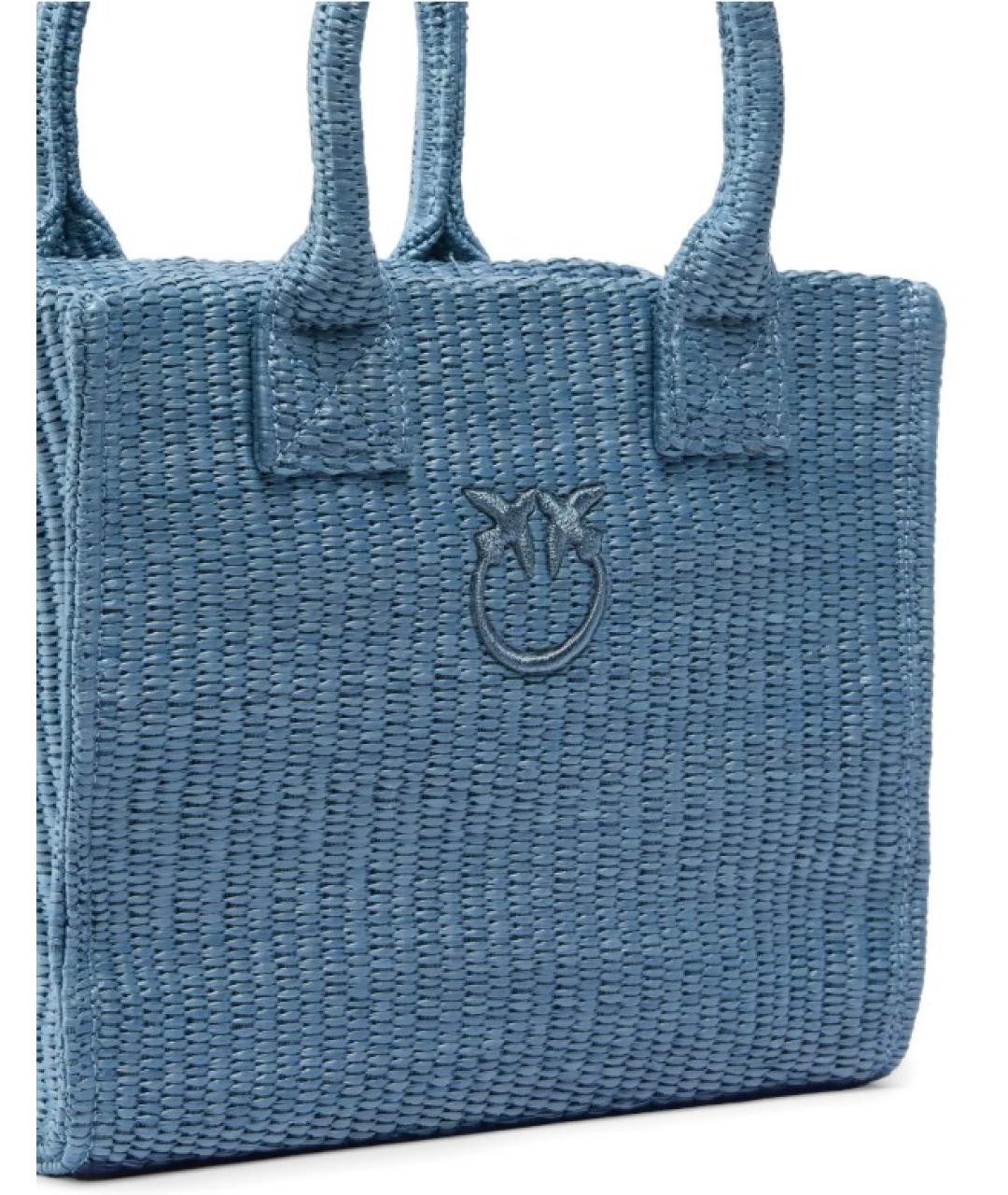 PINKO Голубая пелетеная сумка тоут, фото 3