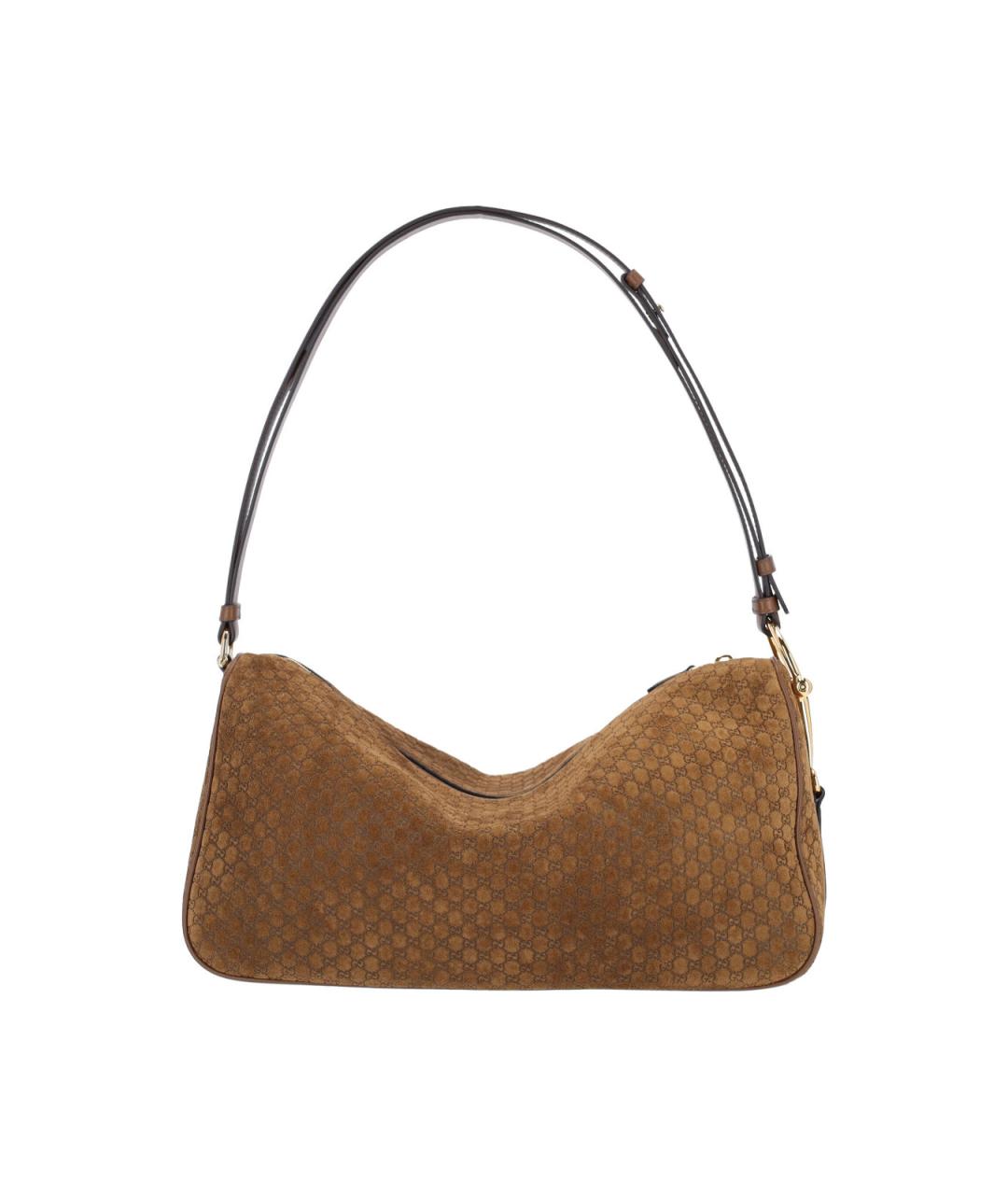 GUCCI Коричневая замшевая сумка тоут, фото 3