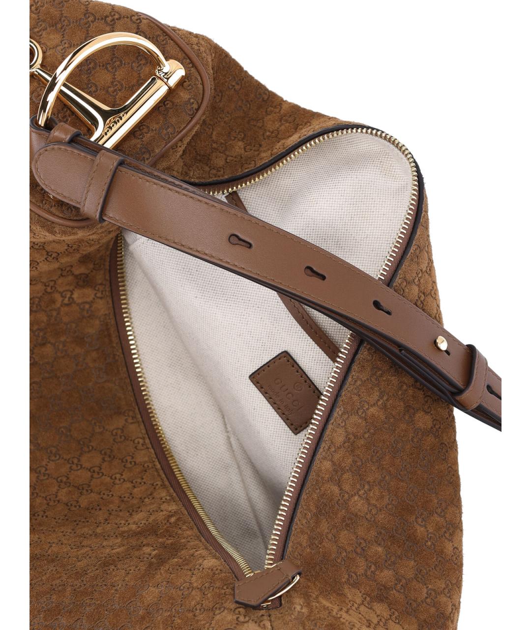 GUCCI Коричневая замшевая сумка тоут, фото 4