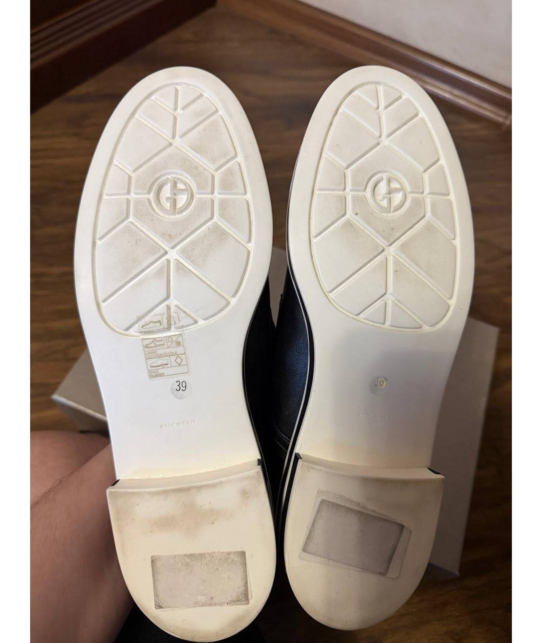 GIORGIO ARMANI Черные кожаные кеды, фото 6