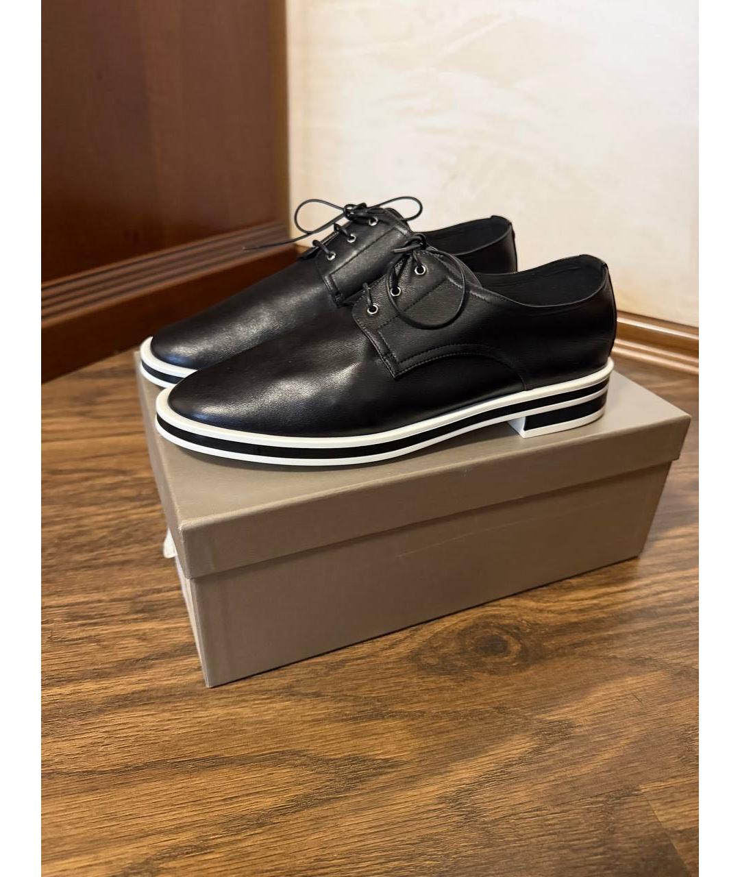 GIORGIO ARMANI Черные кожаные кеды, фото 7