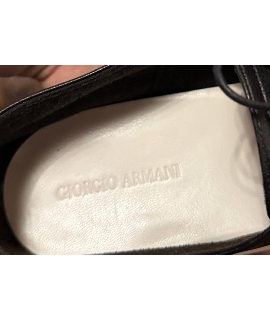 GIORGIO ARMANI Черные кожаные кеды, фото 5