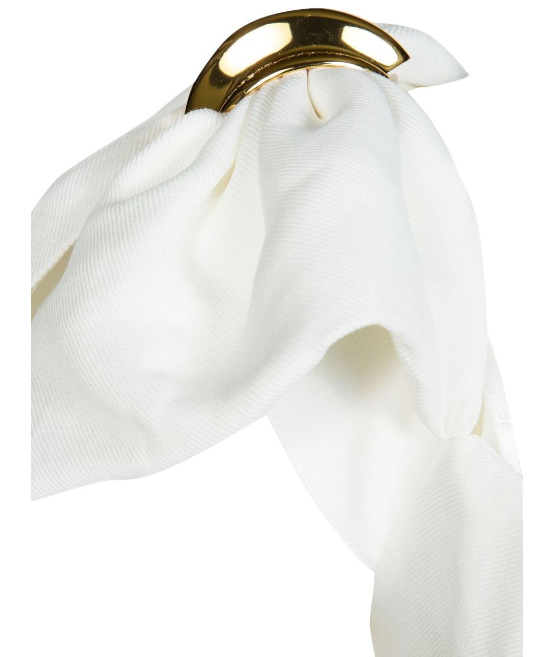 ELISABETTA FRANCHI Белое льняное коктейльное платье, фото 3