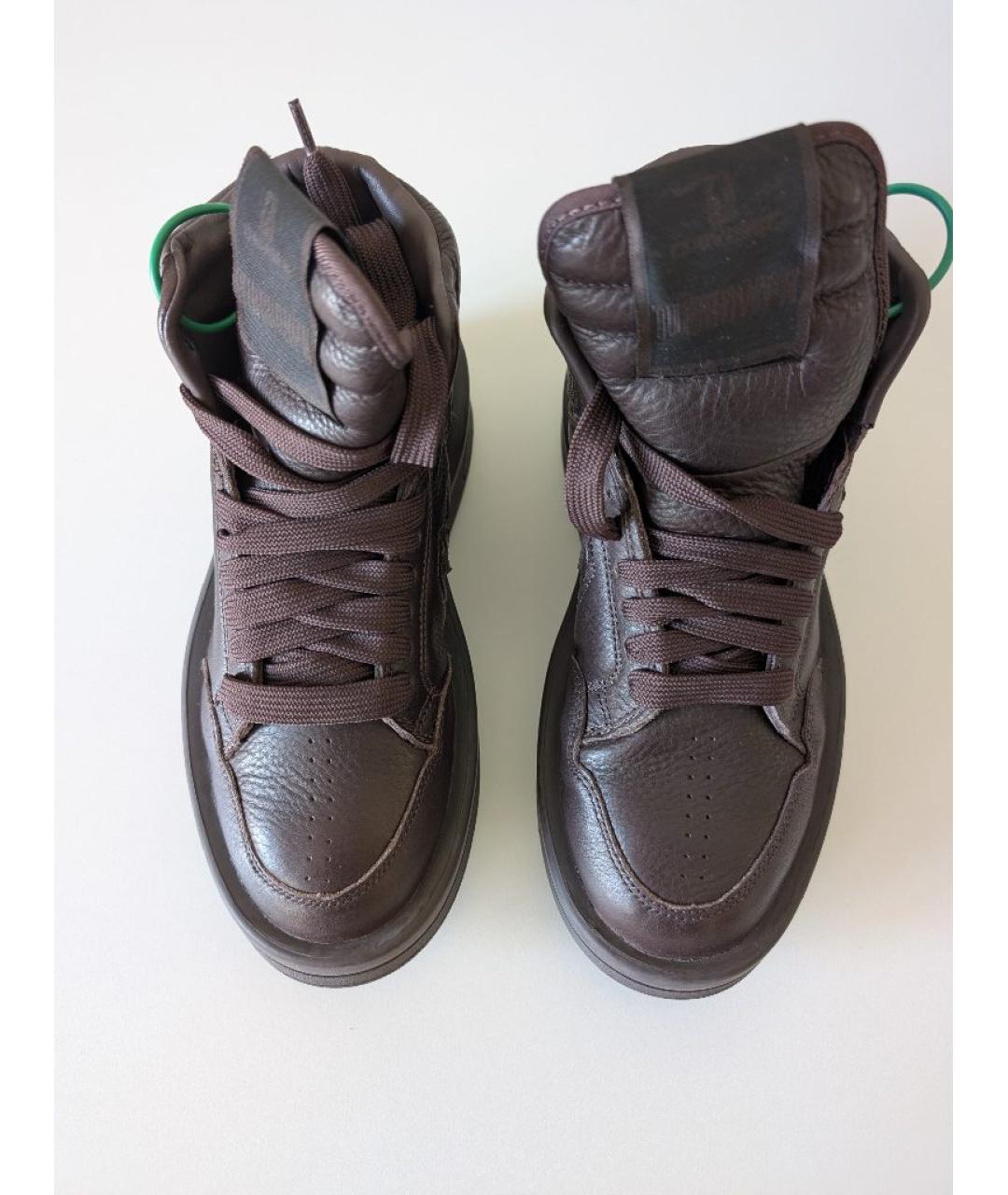 RICK OWENS DRKSHDW Коричневые кожаные кеды, фото 4