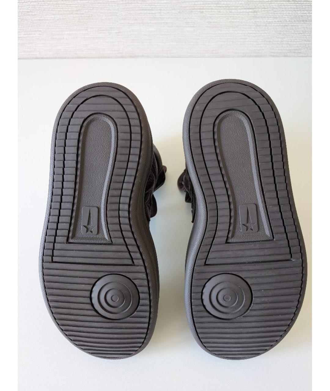 RICK OWENS DRKSHDW Коричневые кожаные кеды, фото 6