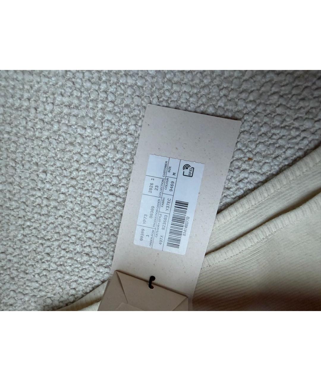 SAINT LAURENT Бежевая хлопковая майка, фото 4