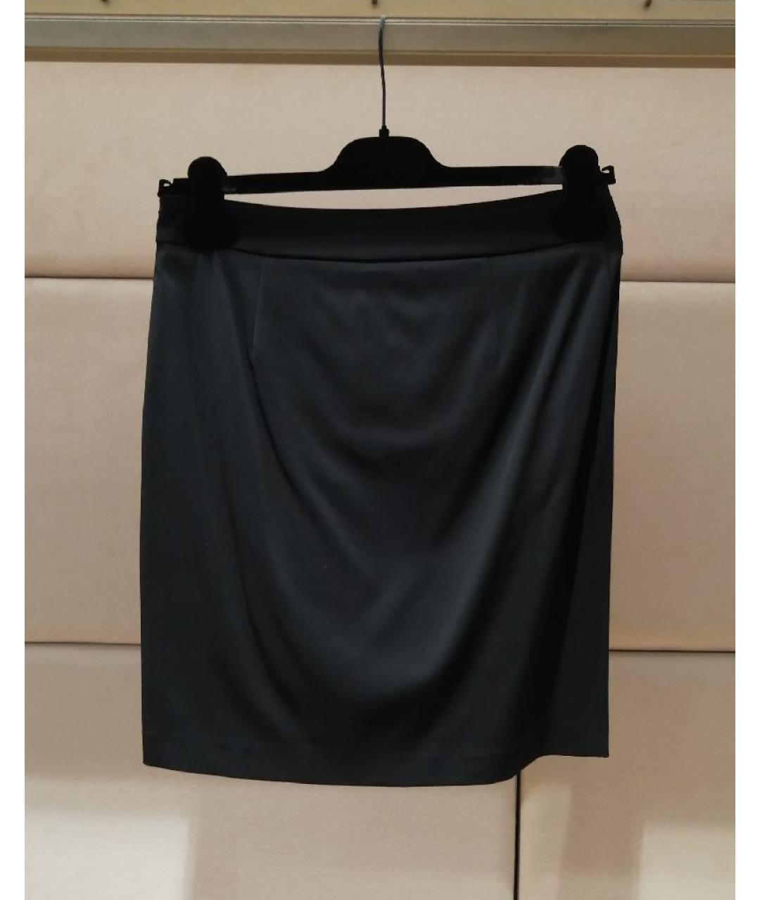LOVE MOSCHINO Черная вискозная юбка мини, фото 2