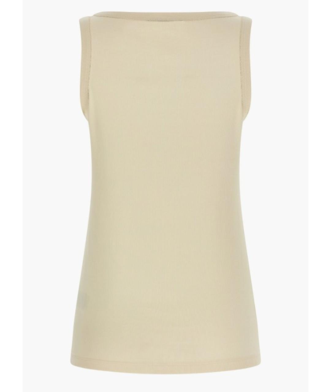 FABIANA FILIPPI Бежевая хлопковая майка, фото 2
