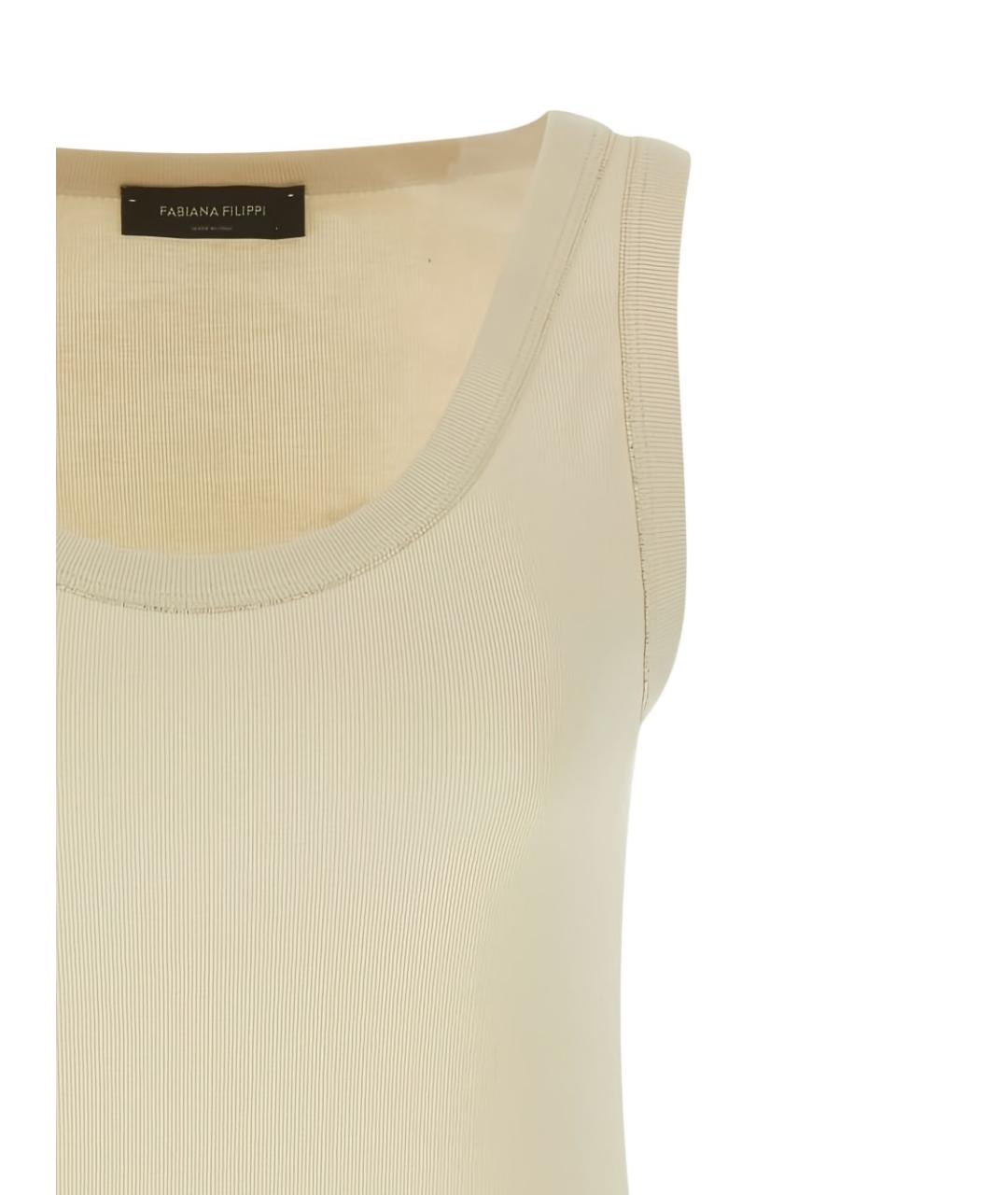 FABIANA FILIPPI Бежевая хлопковая майка, фото 3