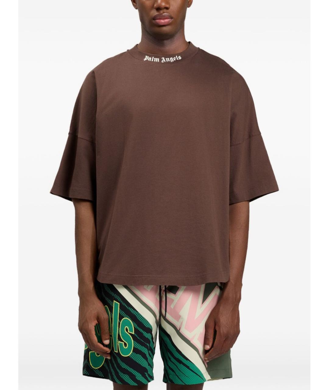 PALM ANGELS Коричневая футболка, фото 4