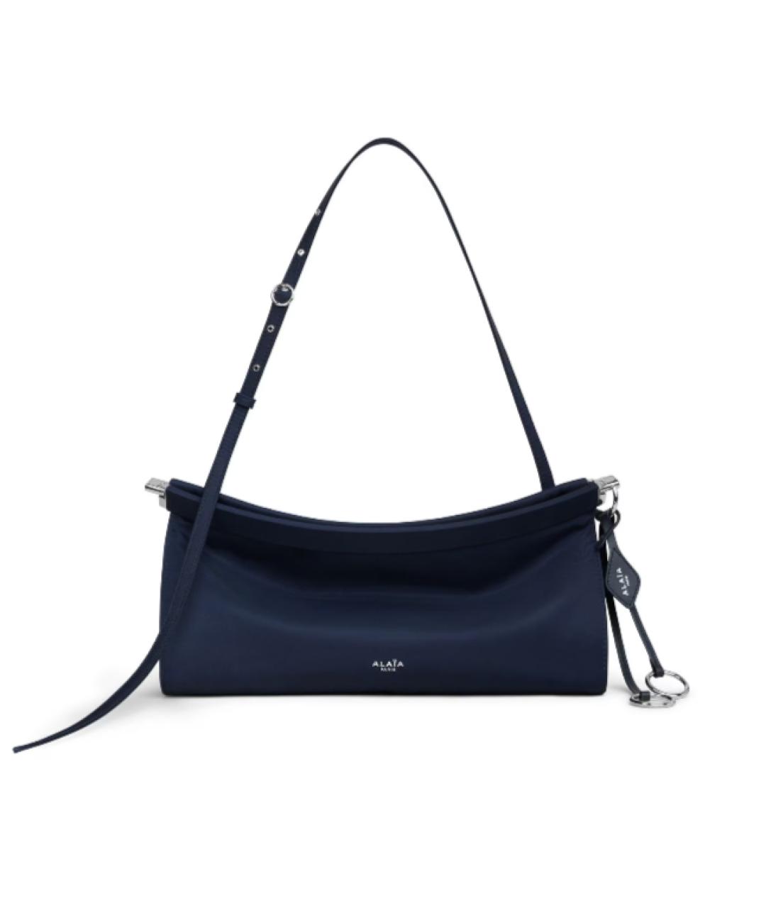 ALAIA Темно-синяя синтетическая сумка через плечо, фото 4