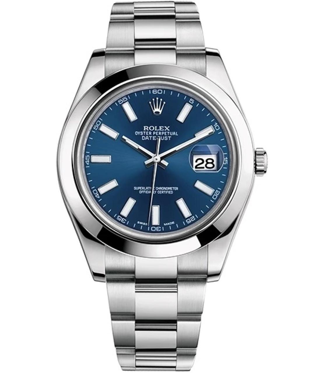 ROLEX Синие металлические часы, фото 5