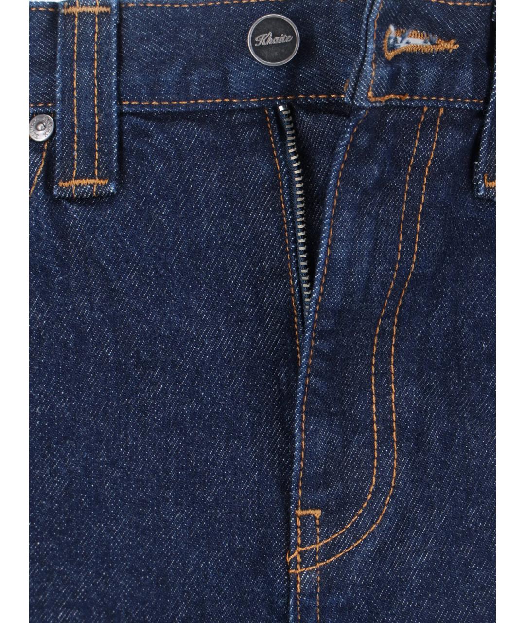 KHAITE Синие хлопковые прямые джинсы, фото 5