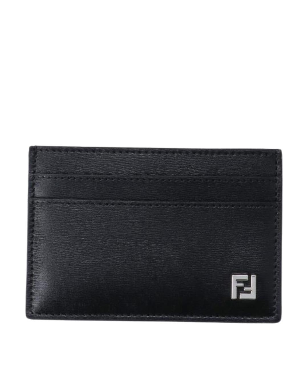 FENDI Черный кожаный кардхолдер, фото 1