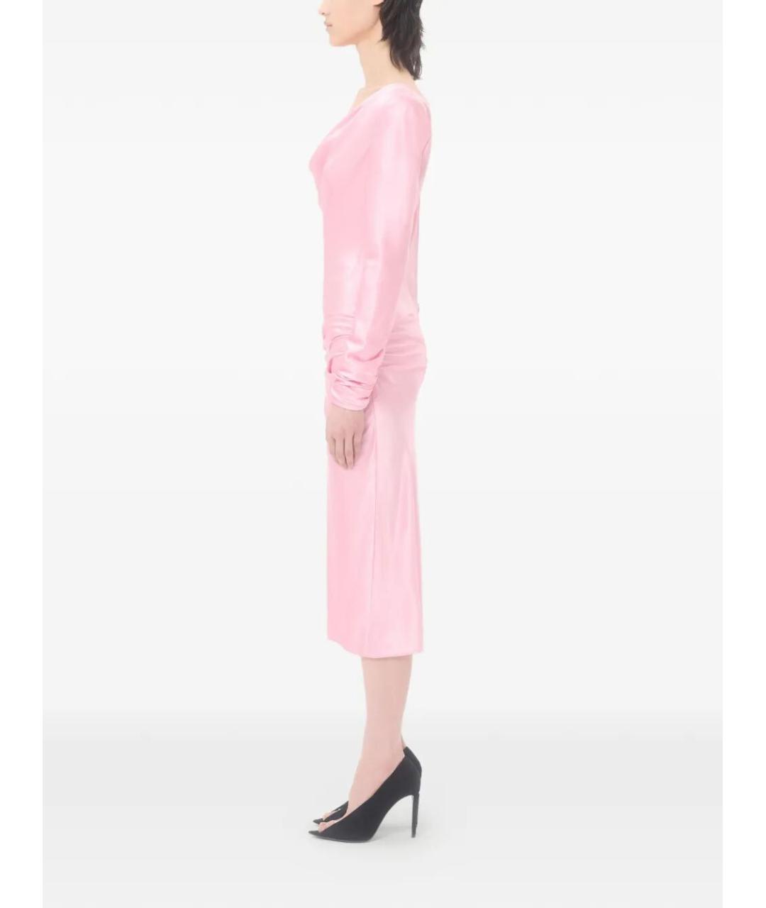 VALENTINO Розовое шелковое коктейльное платье, фото 5