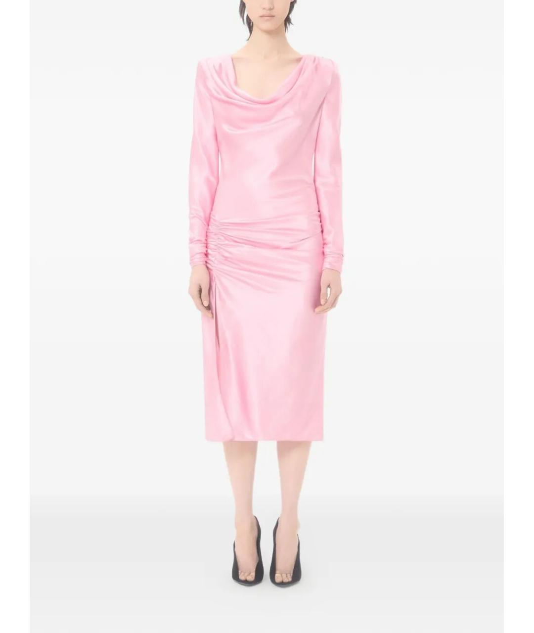 VALENTINO Розовое шелковое коктейльное платье, фото 4