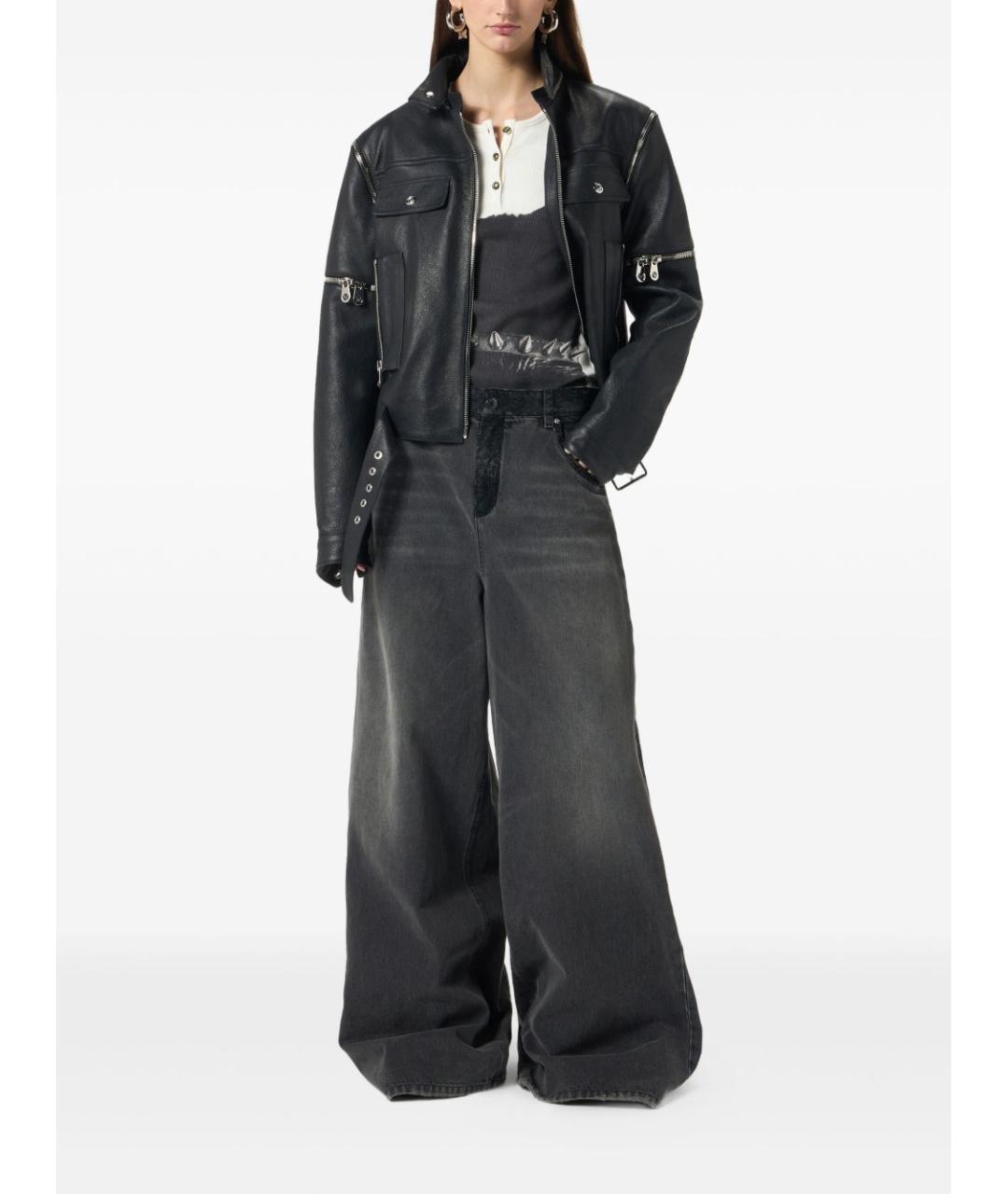 BLUMARINE Серые хлопковые джинсы клеш, фото 3