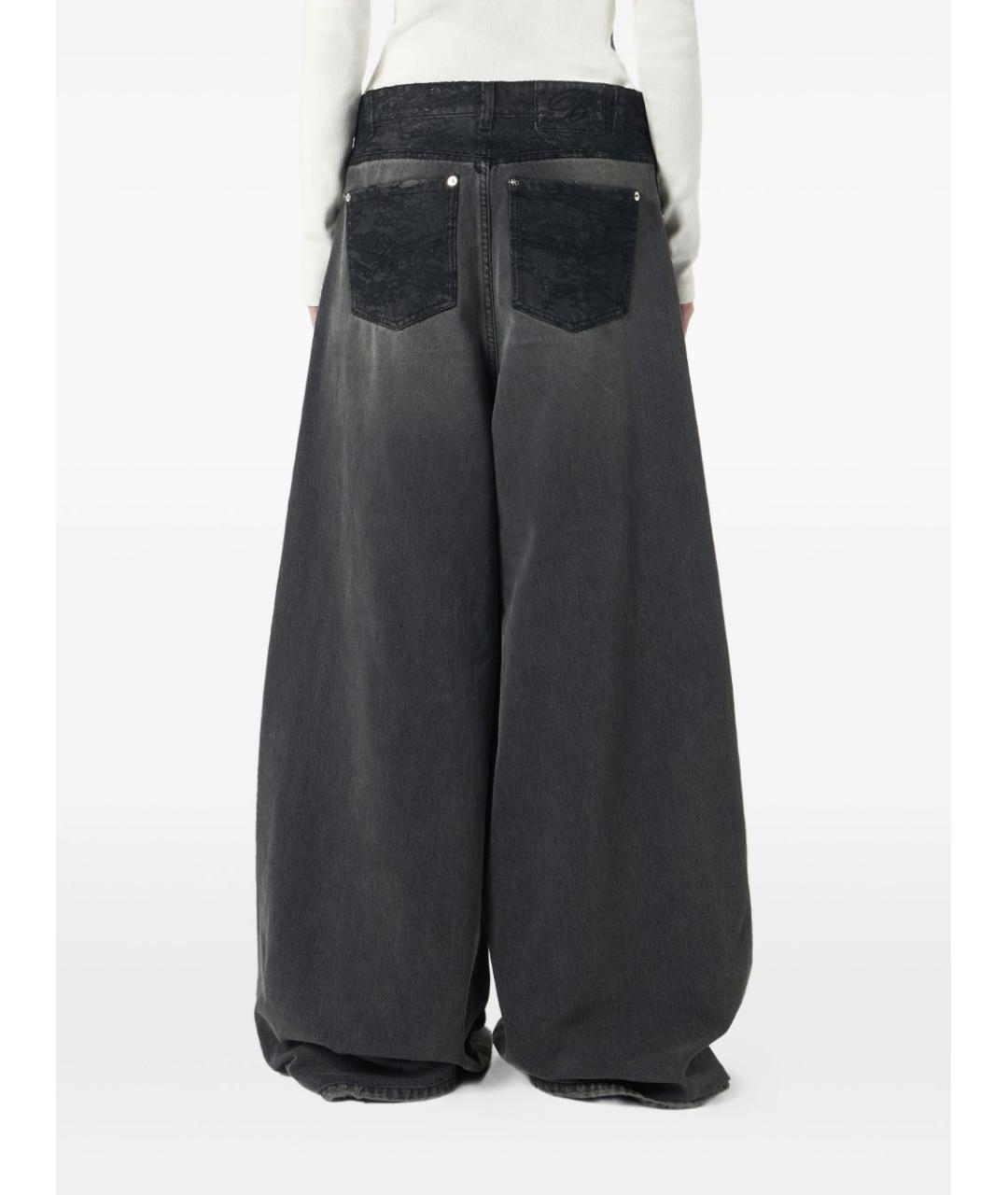 BLUMARINE Серые хлопковые джинсы клеш, фото 2